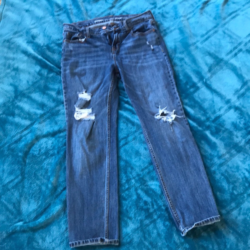 Ripped Jean Capris